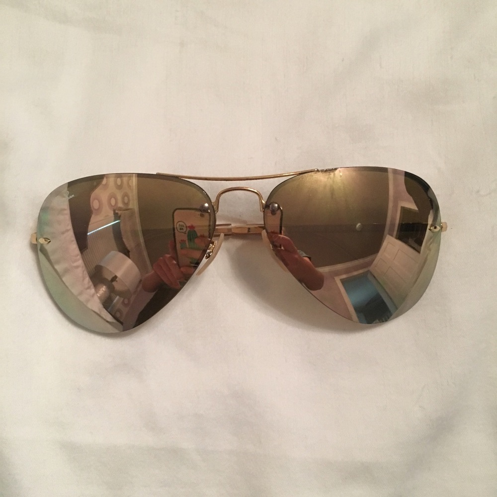 Ray-Ban Highstreet Semi Rimless Aviators Gold
