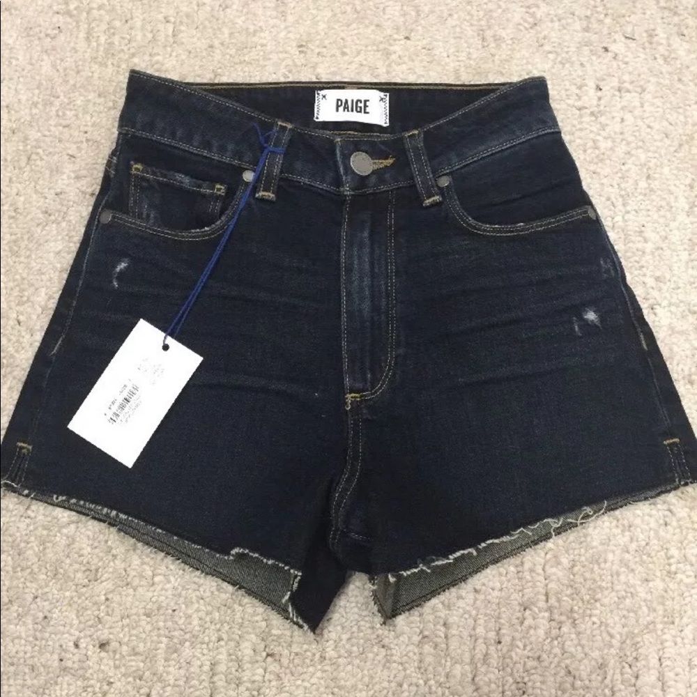 Paige Margot destructed denim shorts