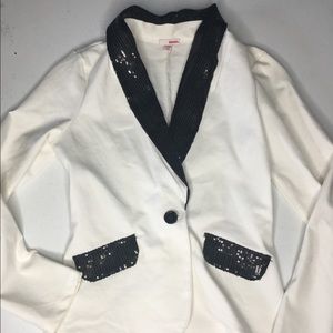 White / sequin blazer