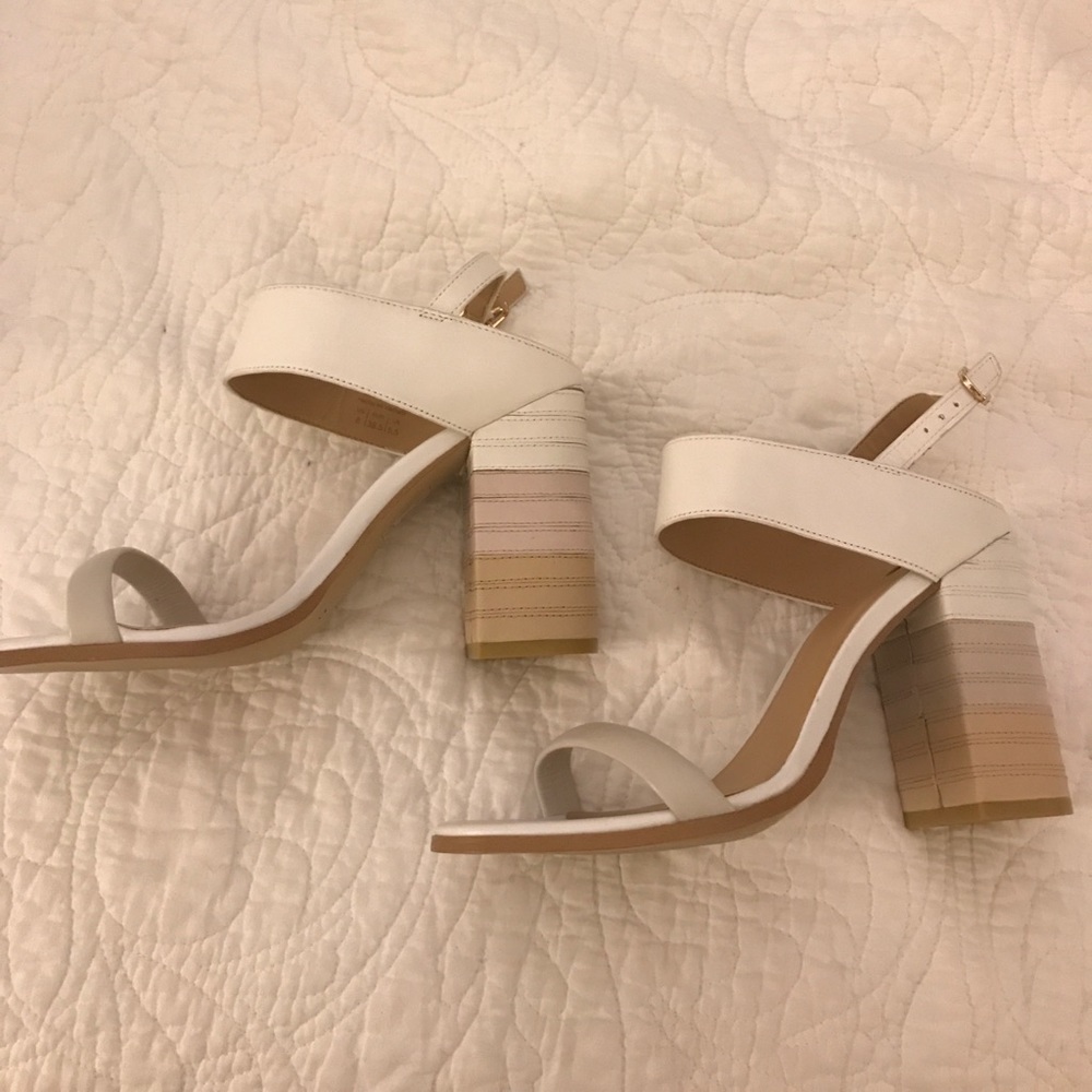 Aldo Block Heels in white and neutral