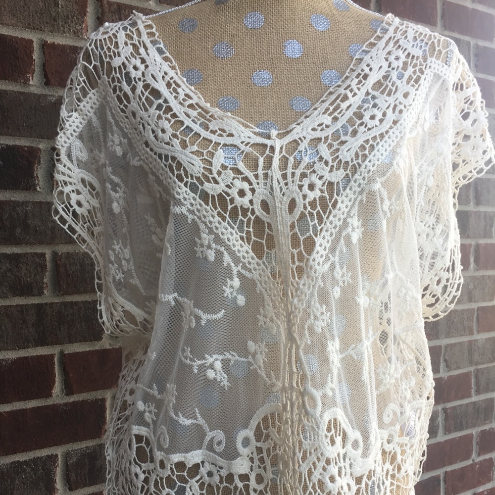 Ivory Lace Crochet Top