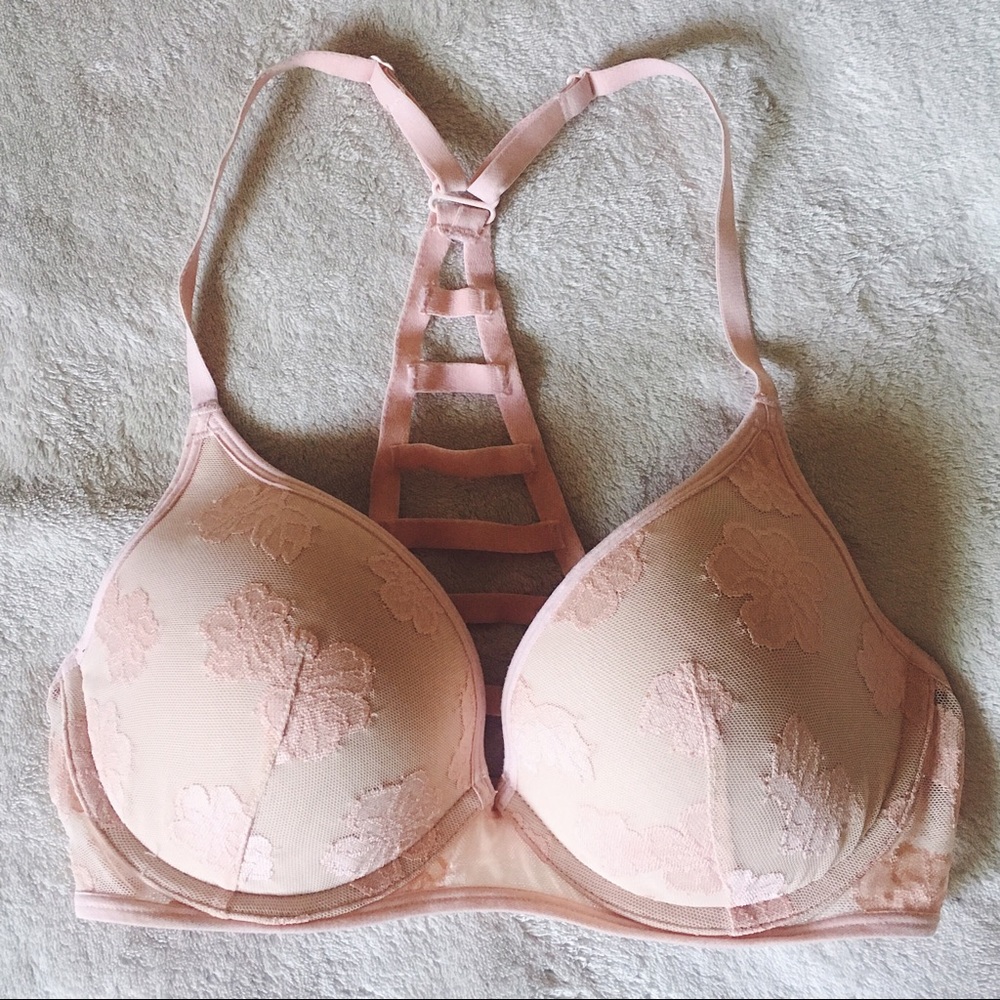 Pink Lace Victoria's Secret Racerback 32D