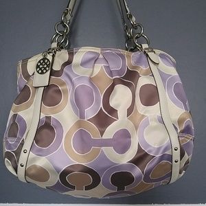 Coach Purple White Op Art Bag