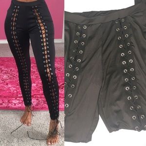 Lace up leggings