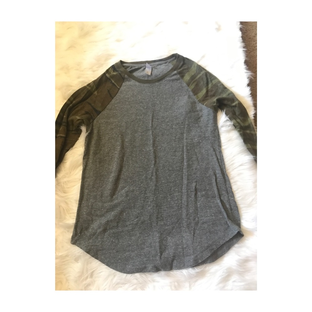 Grey & Camo Baseball T