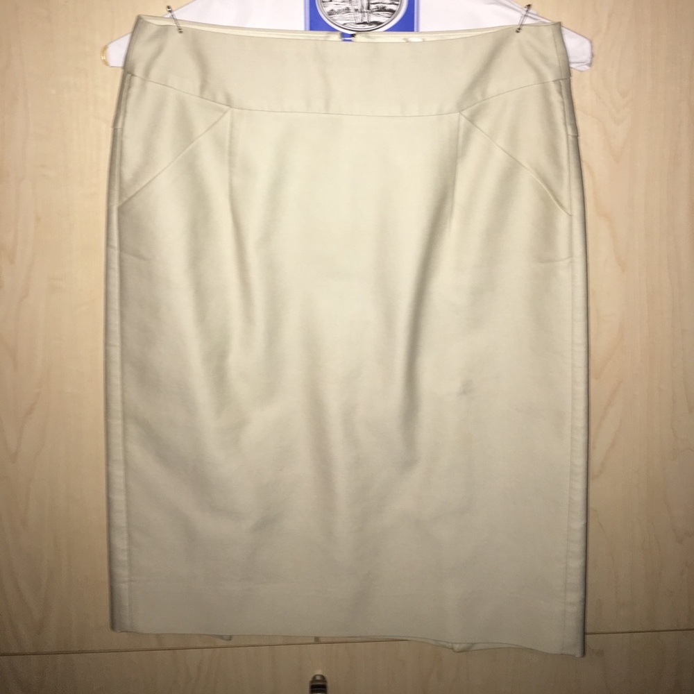 Cream J. Crew pencil skirt