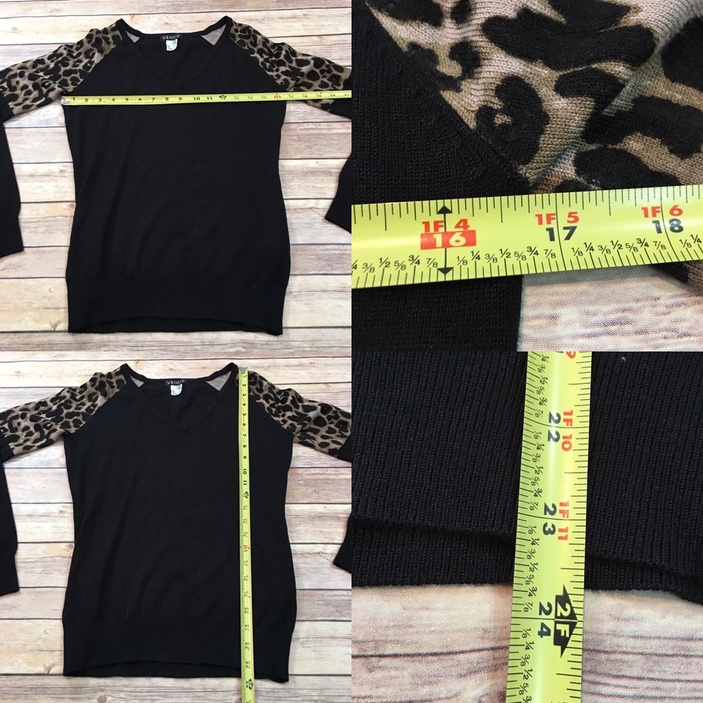 SOLD 💟Sz XS Venus Leopard Print Shoulder Sweater - Picture 2 of 8