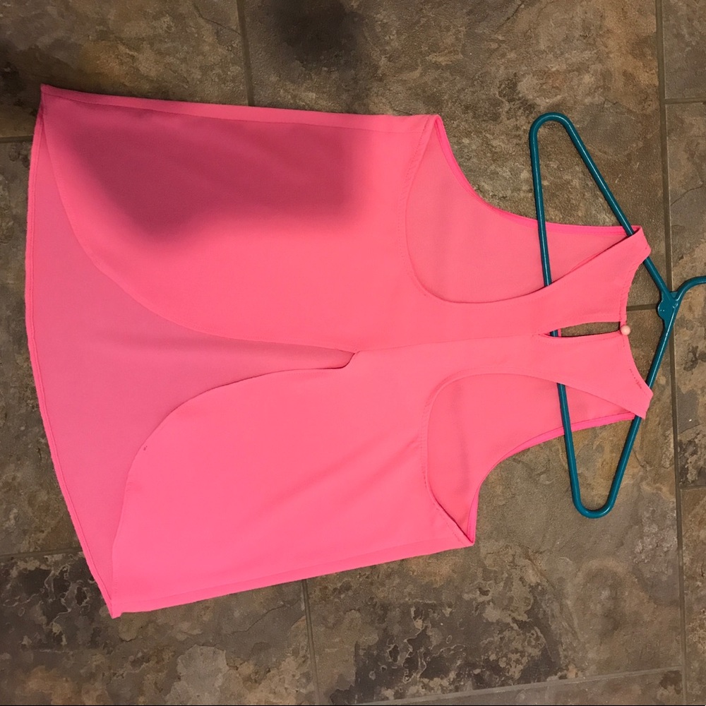 High neck open back tank
