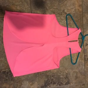 High neck open back tank