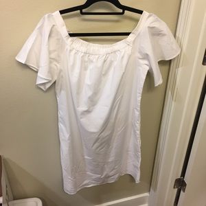 Off-the-shoulder shift dress