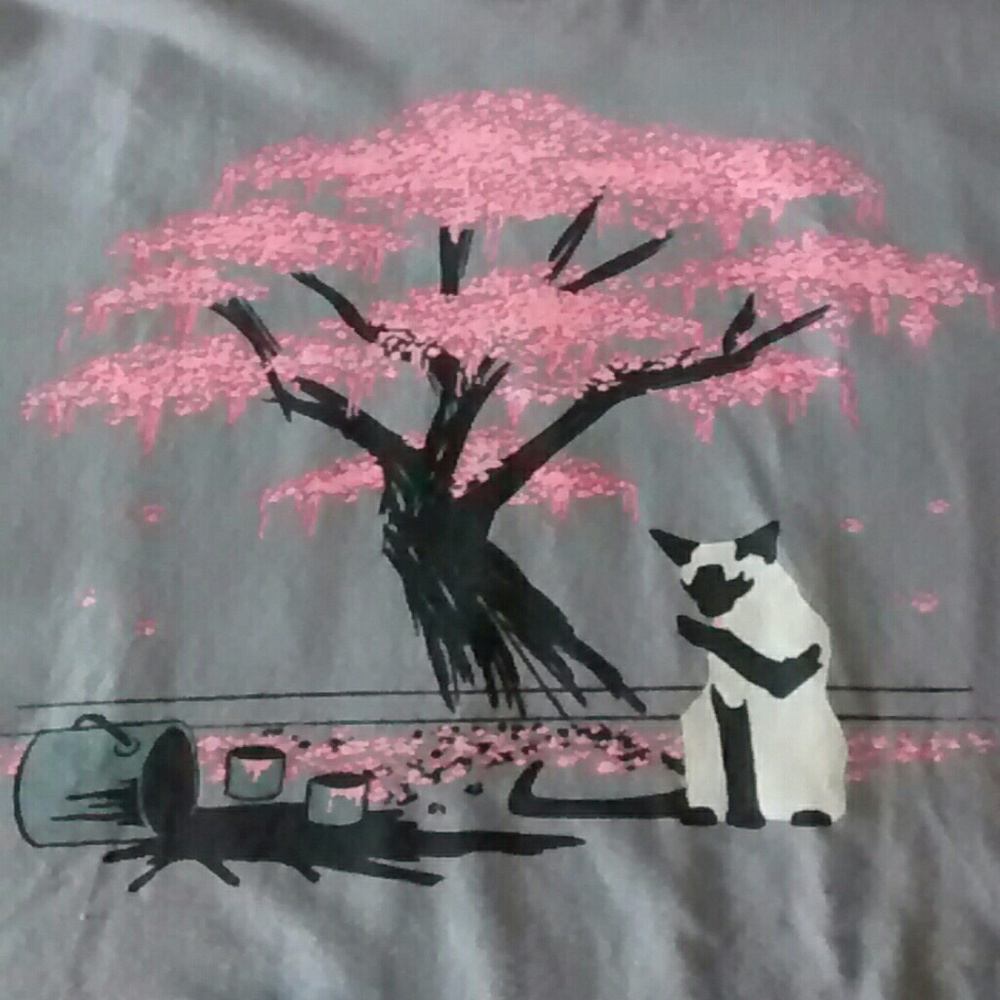 Siamese Cat/Cherry Blossom T-Shirt