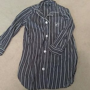 Sexy striped "men's" style sleep shirt