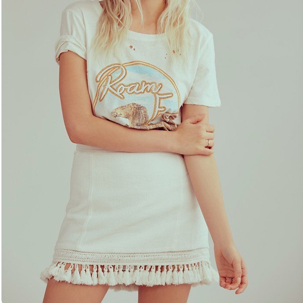 Free People Hot Trot Mini Skirt / tassel, fringe