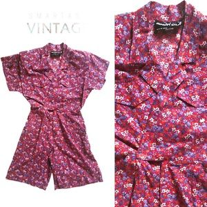 80s Floral Romper, size 8