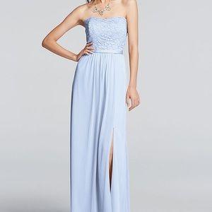 Davids Brida ice blue lace bridesmaid dress
