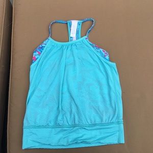 Blue athletic ivivva double layer shirt