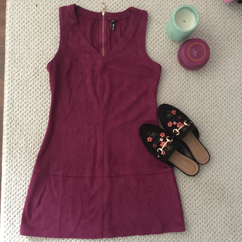 NWOT lord and Taylor Suede purple shift dress