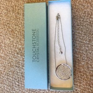 Touchstone Crystal Filigree Medallion Necklace