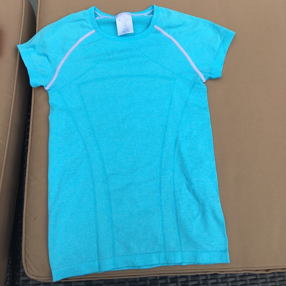 Blue tight short sleeve, never worn