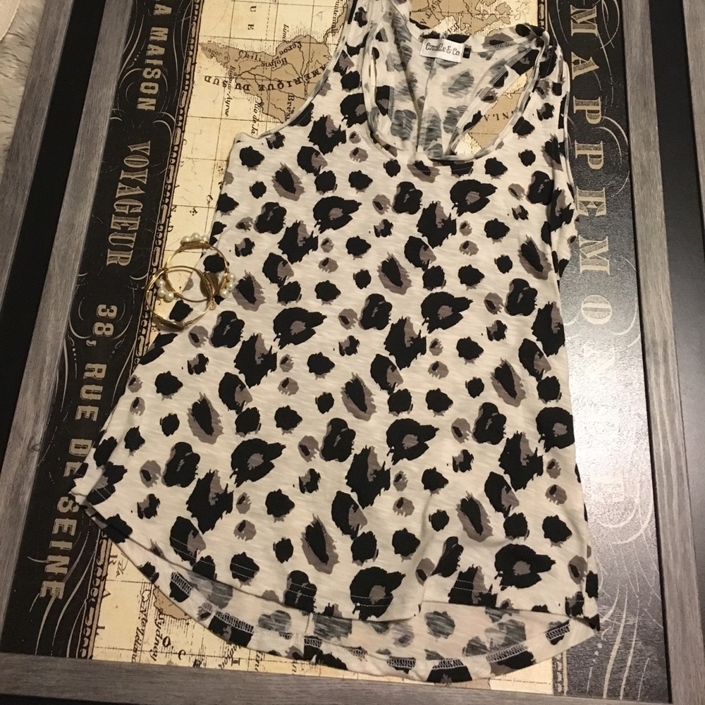 SUPER CUTE!! Black & Grey Cheetah Print Tank Top