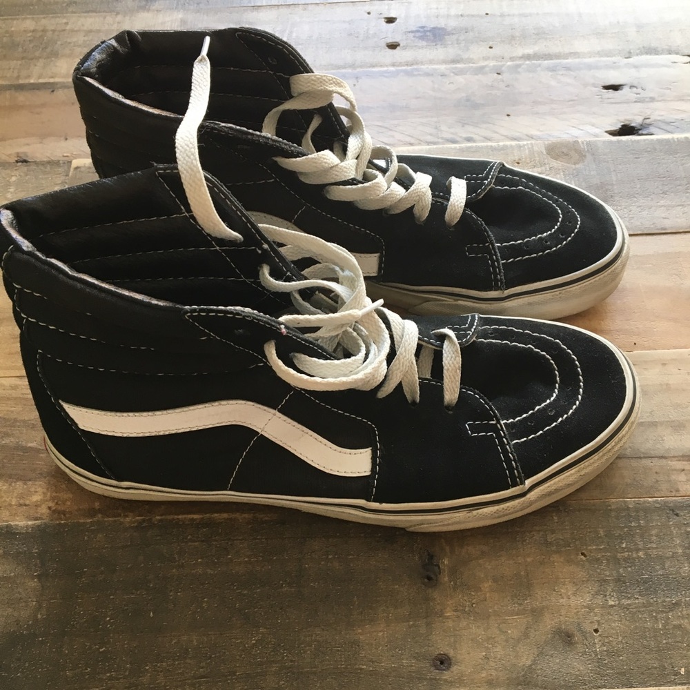 VANS SK8-HI in black, women's 10, men's 8.5