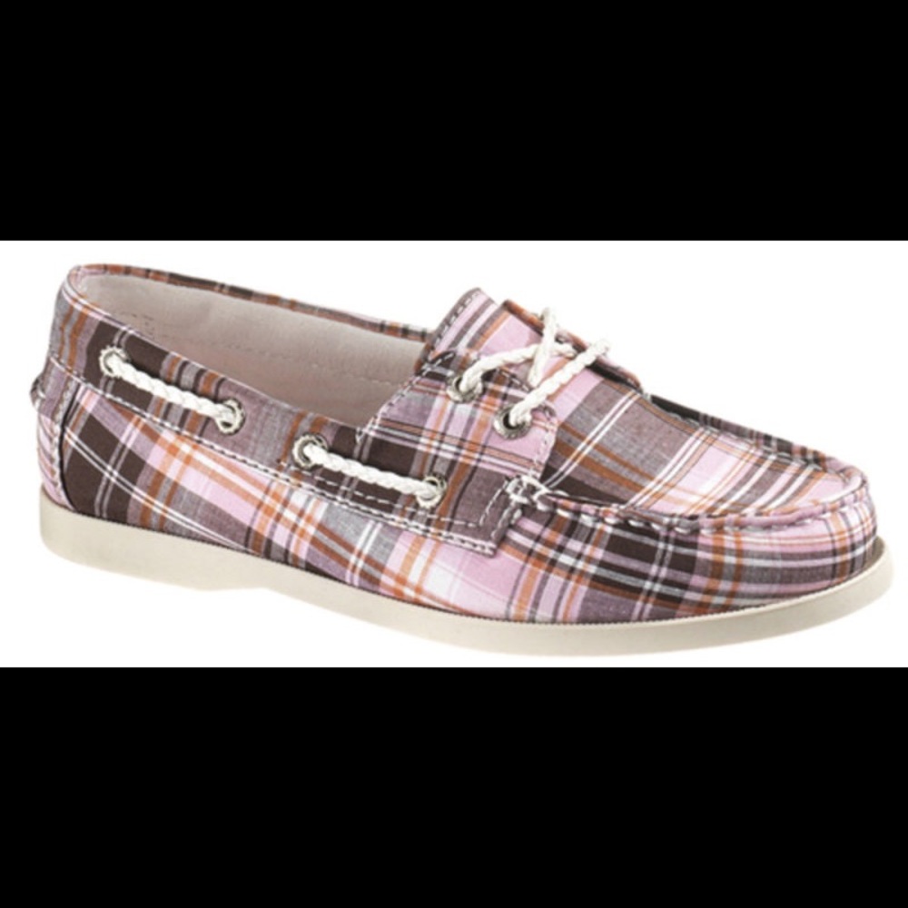 Sebago Plaid Preppy Two-Eye Boat Shoes With Laces