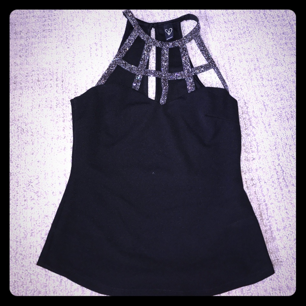Black sparkly tank top