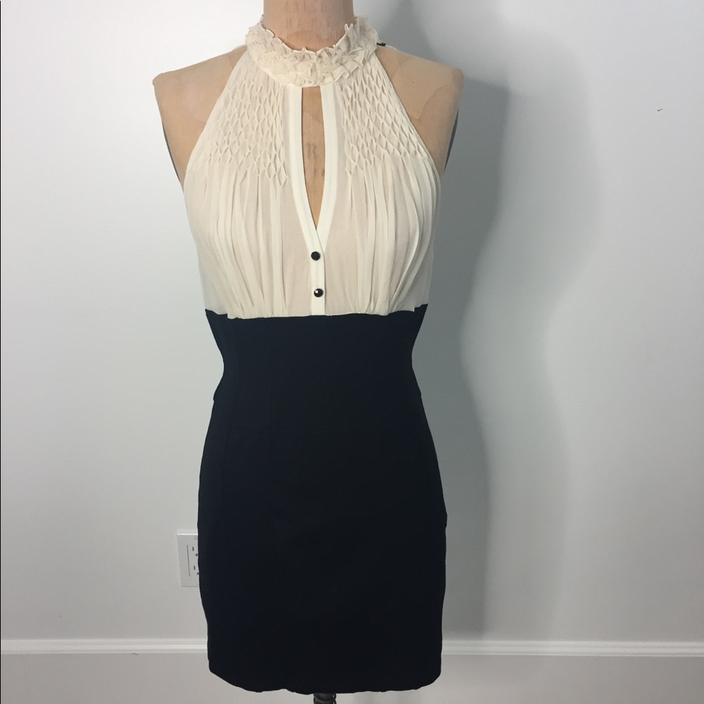 Bebe Beige/Black Dress Size Medium