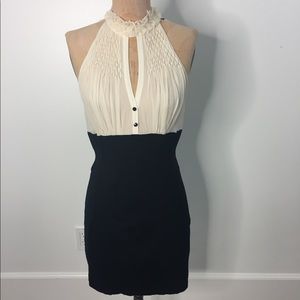 Bebe Beige/Black Dress Size Medium