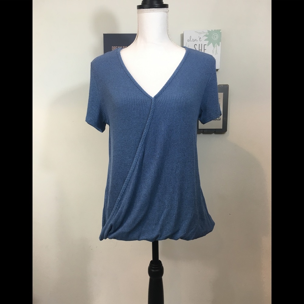 Sinuous Drape Front Short Sleeve Top NWT