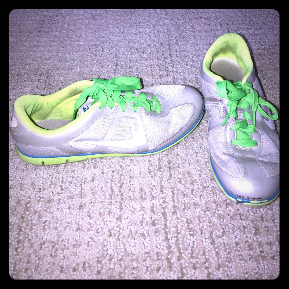 Grey & neon green /yellow nikes
