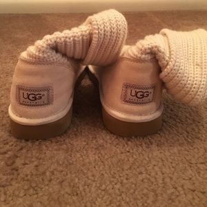 UGG white knit boots