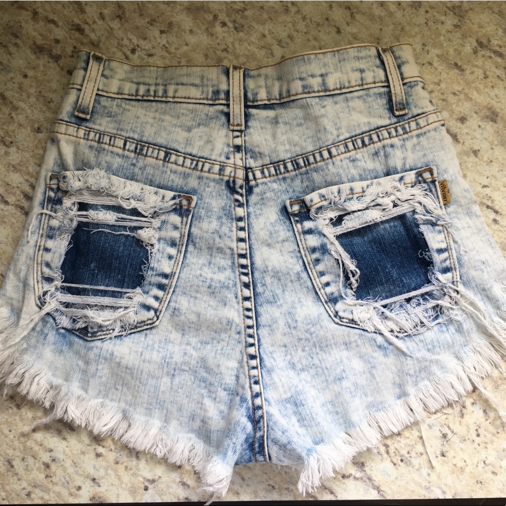 Distressed High Waist Denim Shorts: Never Worn!