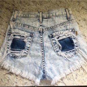 Distressed High Waist Denim Shorts: Never Worn!