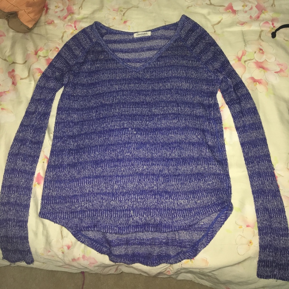 Blue and white sweater