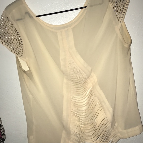 Sheer cream colored top - Picture 2 of 2