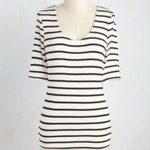 Striped Scoop-neck Top