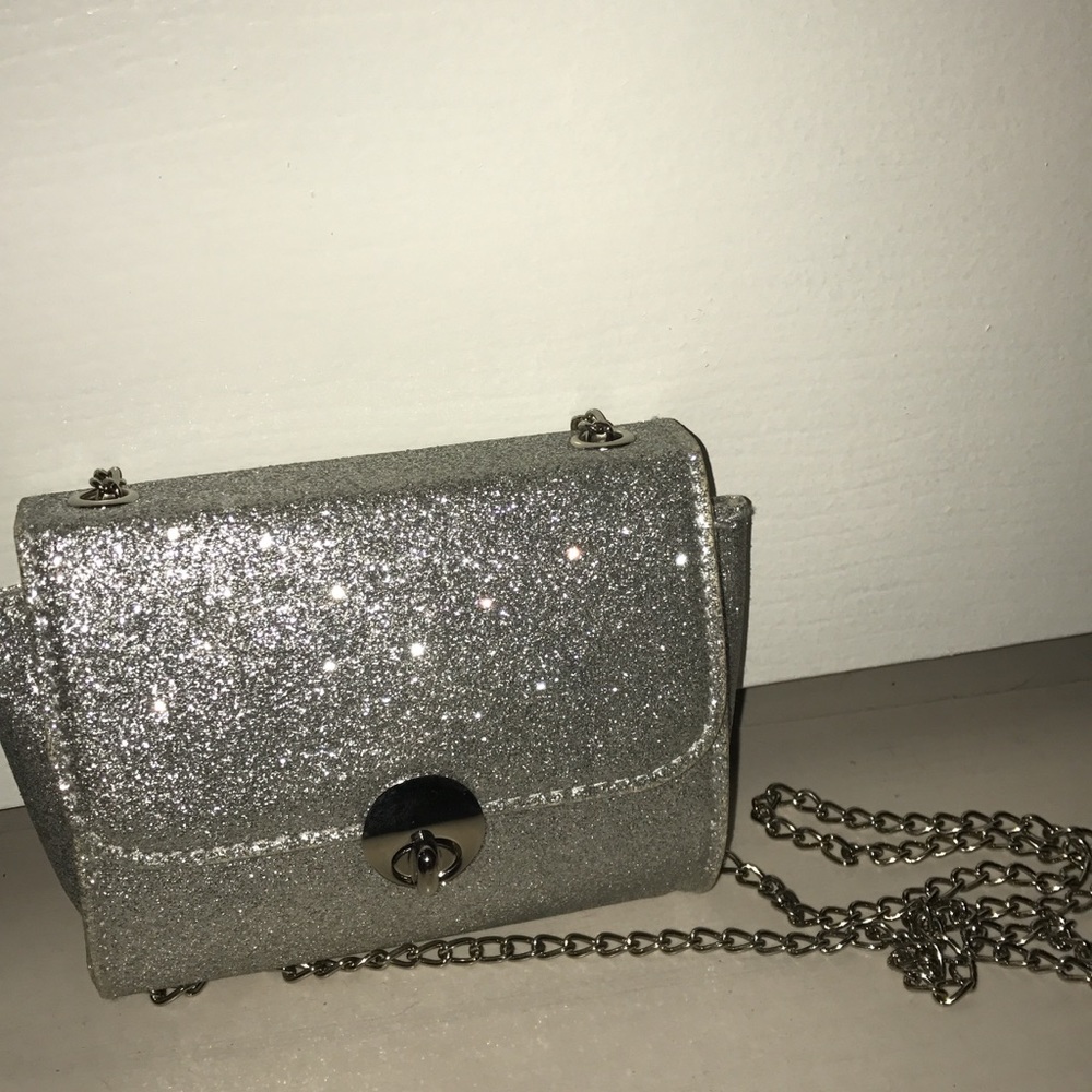 Silver Glitter Clutch