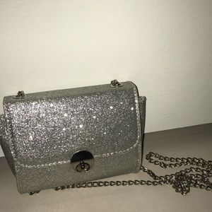 Silver Glitter Clutch