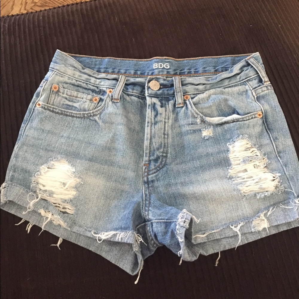 Denim high waisted shorts