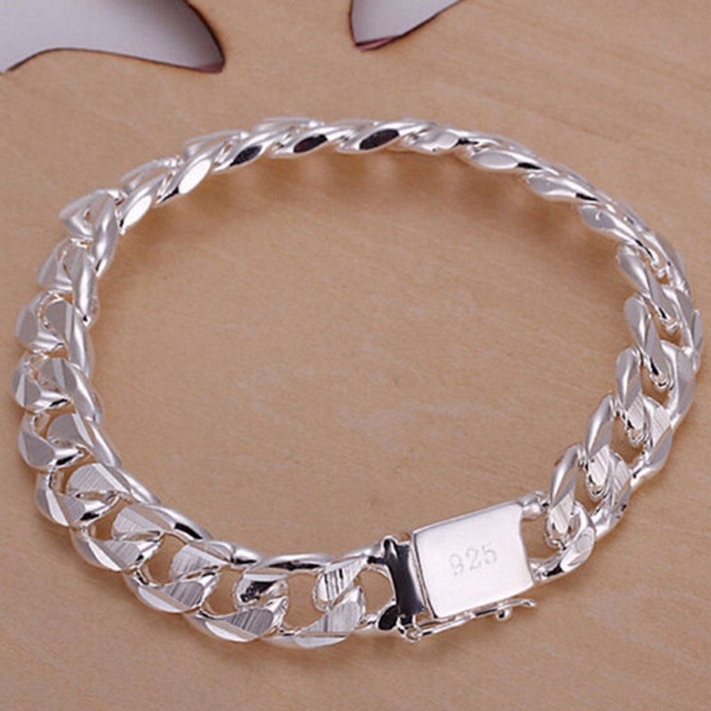 Silver 10 mm Square Buckle BRACELET MEN WOMEN