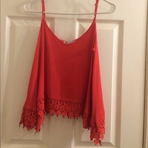 Orange-red tank top