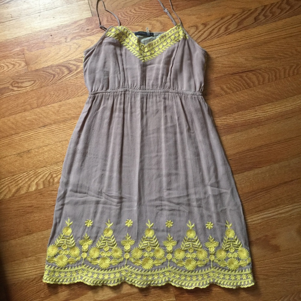 Tan and yellow summer dress