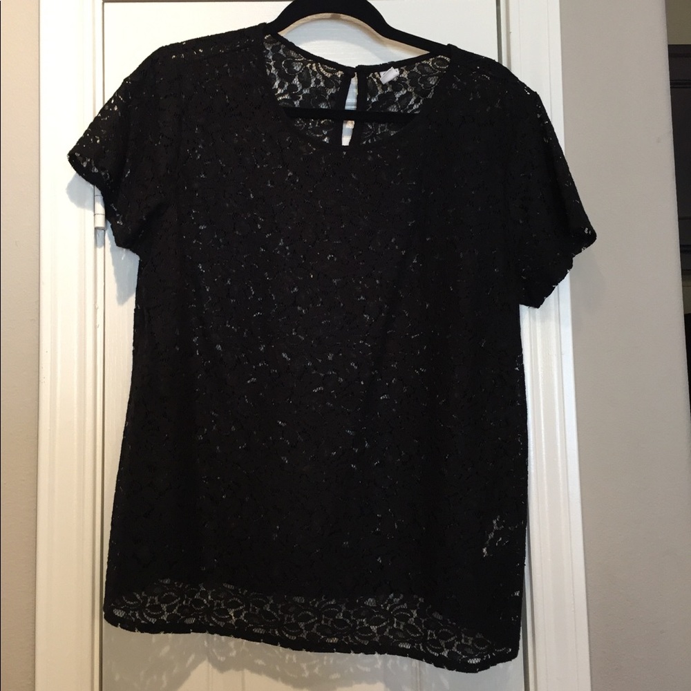 Lace top-old navy Large