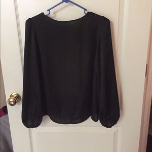 Silky long sleeve black top