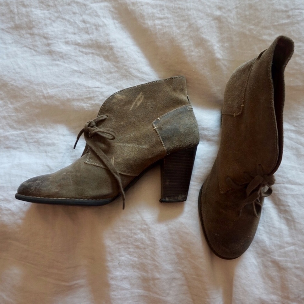 Brown Heeled Clarks Booties