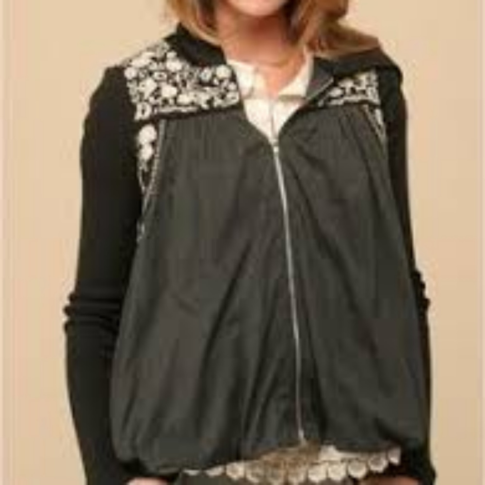 ISO Free People Embroidered Floral Hoodie