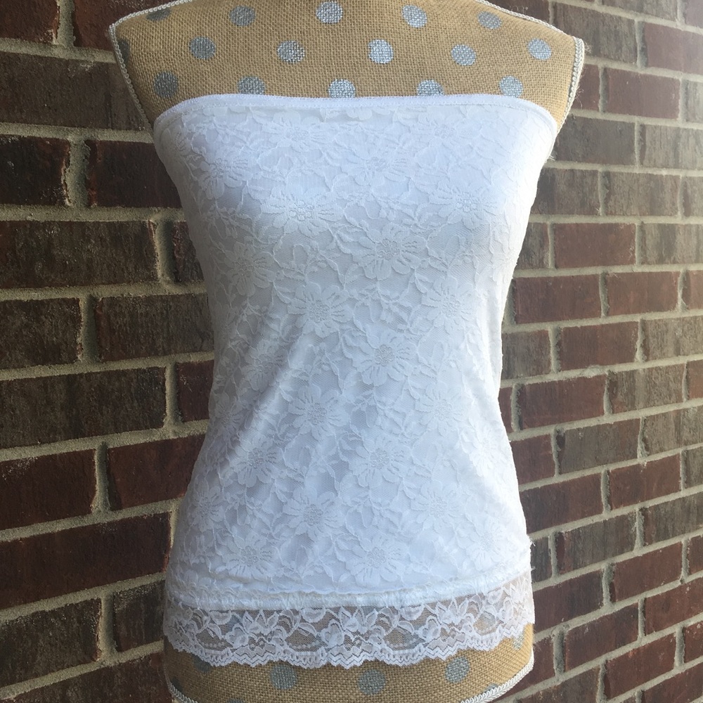 Lace Strapless Top