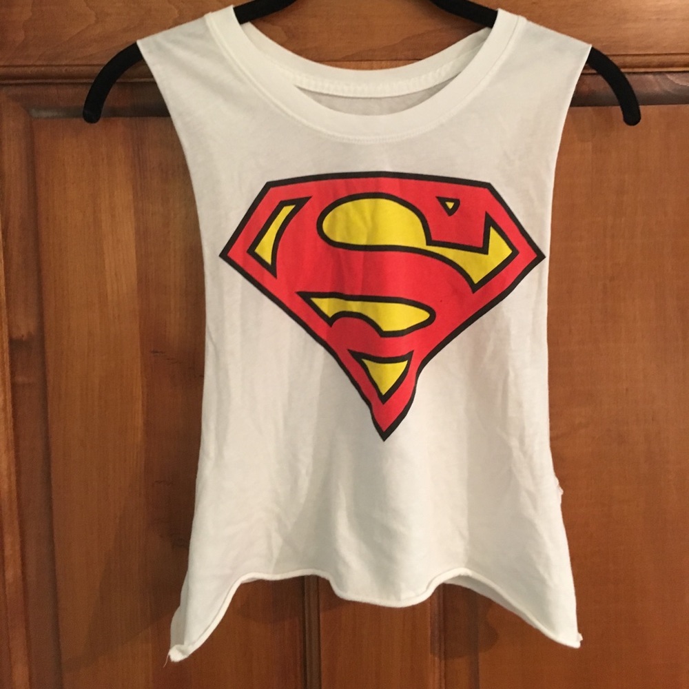 White Superman Crop Tank from Forever 21