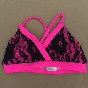 Heartless Romantics Pink and black lace dance top